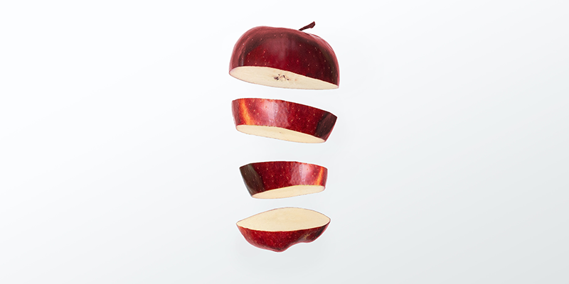 Apple sliced in segments
