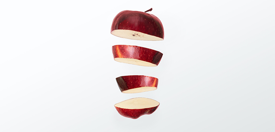 Apple cut into slices